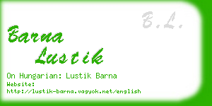 barna lustik business card